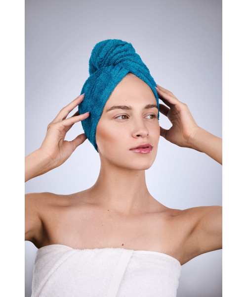 “Malou & Marius” bambusa matu dvielis-turbāns. Zils