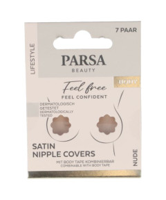 PARSA LIFESTYLE satīna krūšu galiņu uzlīmes, miesas krāsā, 7 pāri