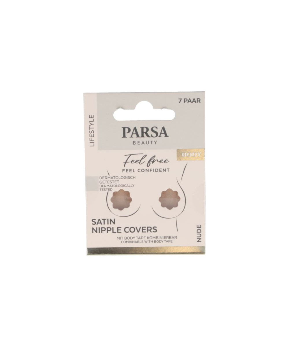 PARSA LIFESTYLE satīna krūšu galiņu uzlīmes, miesas krāsā, 7 pāri