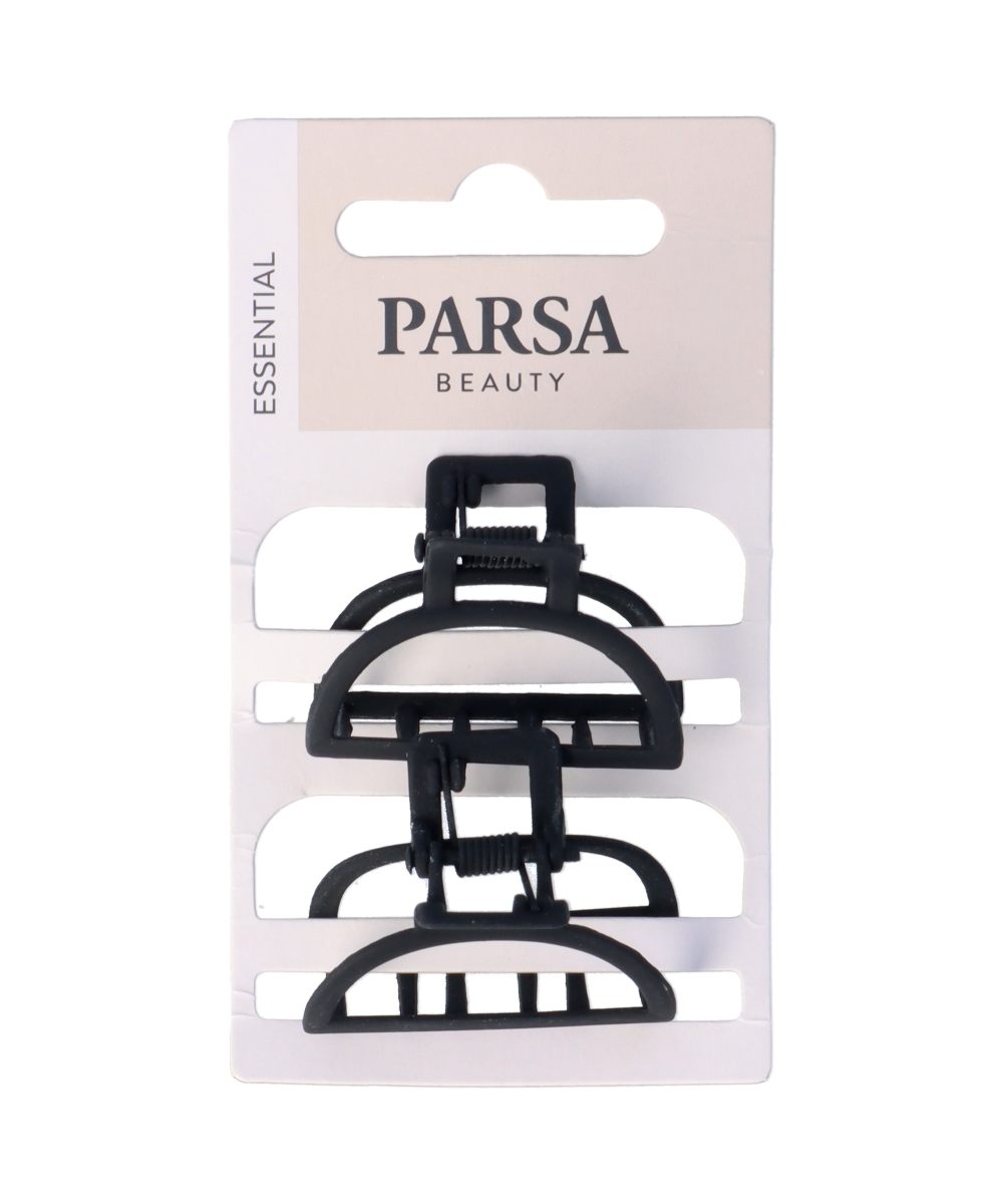 PARSA ESSENTIAL metāla matu knaibles, matēti melnā krāsā, 2 gab.