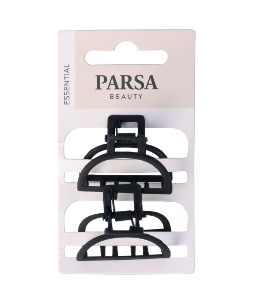PARSA ESSENTIAL metāla matu knaibles, matēti melnā krāsā, 2 gab.