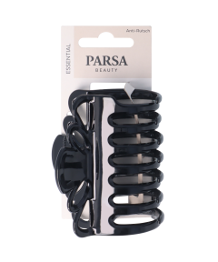 PARSA ESSENTIAL matēta melna matu sprādze ar neslīdošu silikonu.