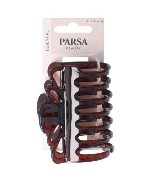 PARSA ESSENTIAL matu knaibles ar neslīdošu silikonu, brūnā krāsā.