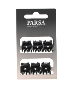 PARSA ESSENTIAL matu knaibles, mazas, melnā krāsā, 6 gab.