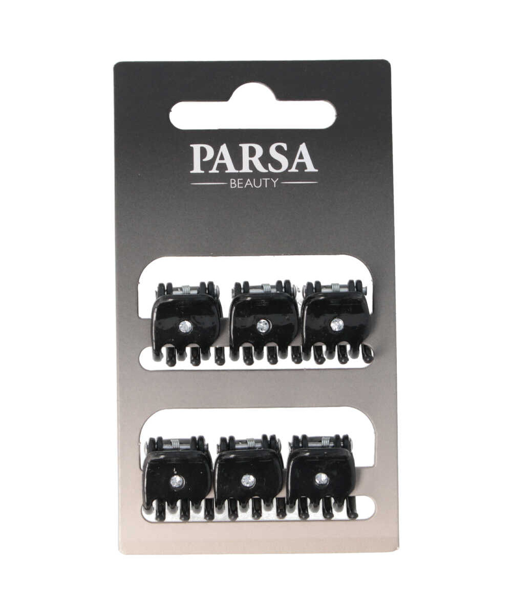 PARSA ESSENTIAL matu knaibles, mazas, melnā krāsā, 6 gab.