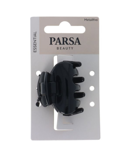 PARSA ESSENTIAL vidēja izmēra matu knaibles bez metāla, spīdīgi melnā krāsā.