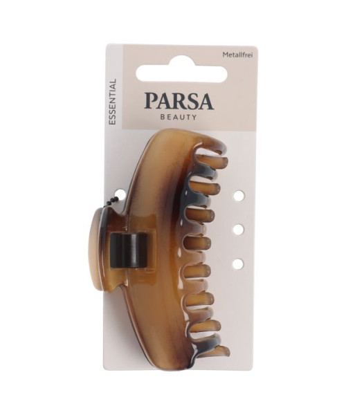 PARSA ESSENTIAL lielas matu knaibles bez metāla, spīdīgi brūnā krāsā.