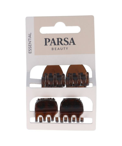 PARSA ESSENTIAL spīdīgas brūnas matu knaibles, 4 gab.