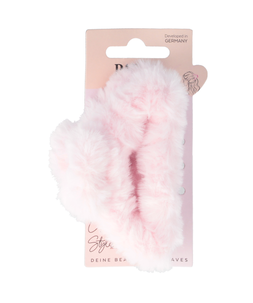 PARSA HAIR HERO COZYSTY mākslīgās kažokādas matu knaibles, rozā krāsā