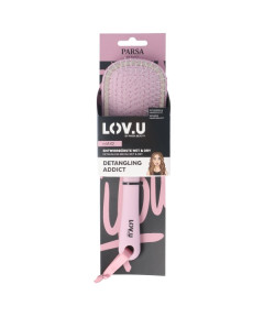 PARSA LOV.U liels, ovāls matu suka mitriem un sausiem matiem, rozā krāsā