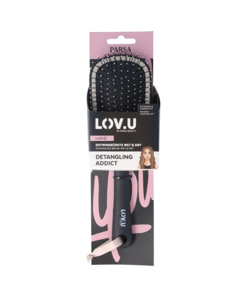 PARSA LOV.U liels, ovāls matu suka mitriem un sausiem matiem, melnā krāsā