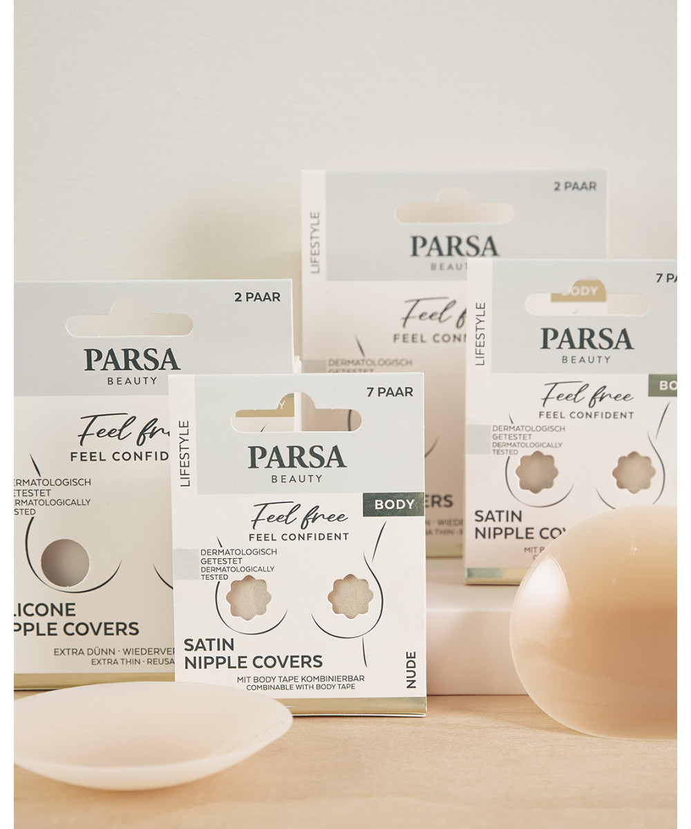 PARSA LIFESTYLE satīna krūšu galiņu uzlīmes, miesas krāsā, 7 pāri 3